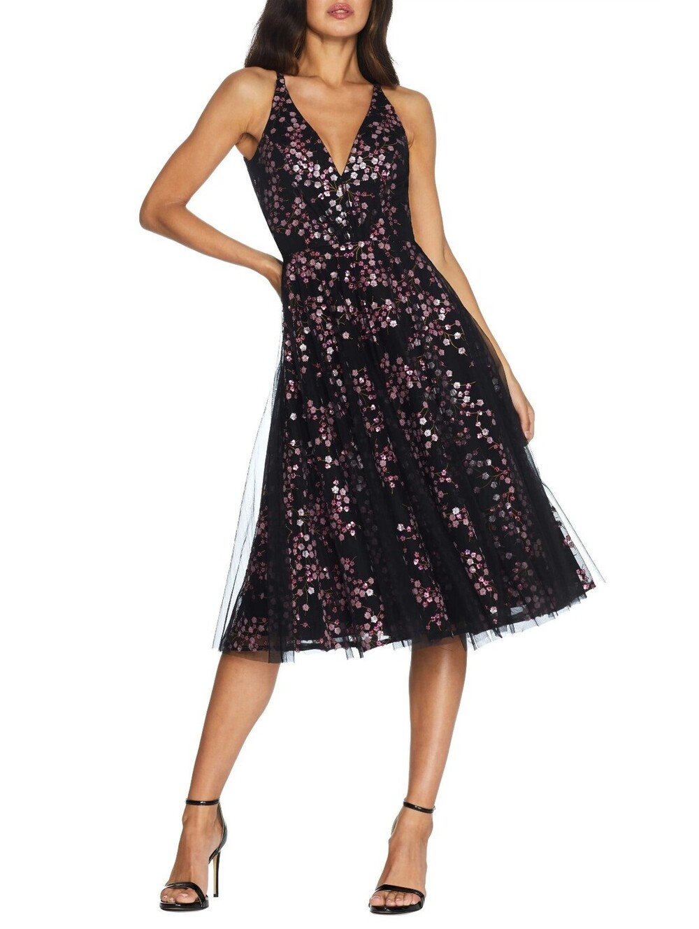 Dress the Population Courtney Sequin Floral Midi Dress XXL NWT